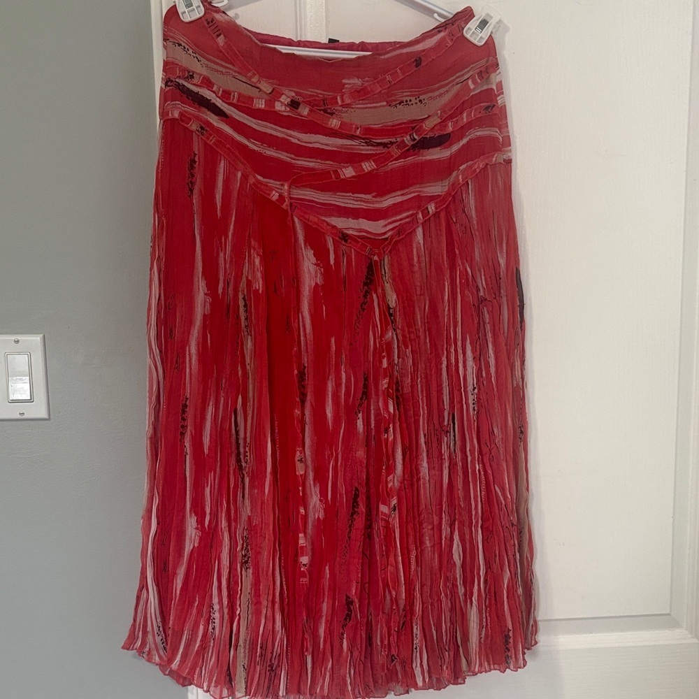Tribal Red and Pink A-Line Skirt - Picture 3 of 6